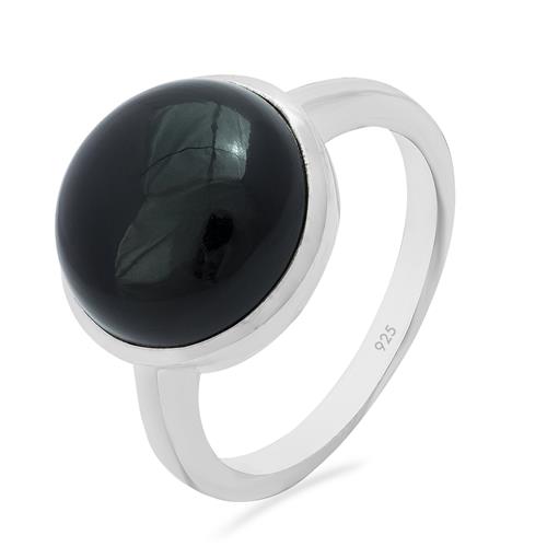 BUY 925 SILVER REAL BLACK ONYX GEMSTONE SINGLE STONE  RING